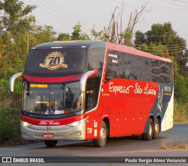 Expresso São Luiz 7780 na cidade de Cuiabá, Mato Grosso, Brasil, por Paulo Sergio Alves Venancio. ID da foto: 10524421.