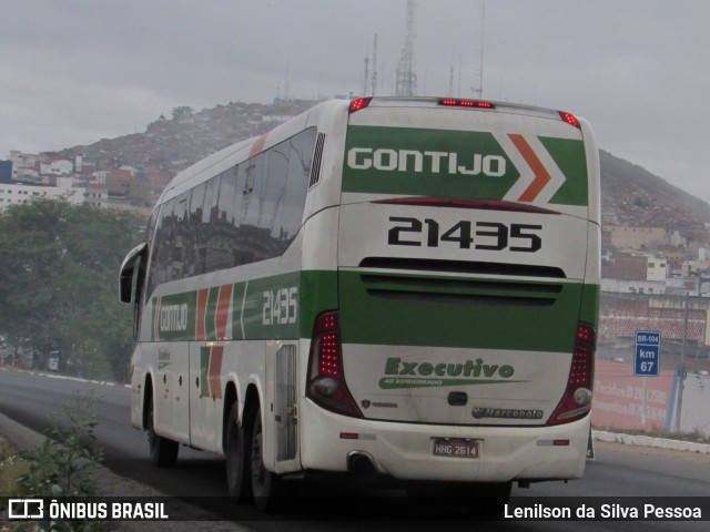 Empresa Gontijo de Transportes 21435 na cidade de Caruaru, Pernambuco, Brasil, por Lenilson da Silva Pessoa. ID da foto: 10522851.