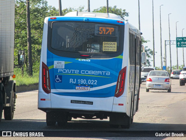 Viação Ponte Coberta RJ 190.022 na cidade de Rio de Janeiro, Rio de Janeiro, Brasil, por Gabriel Brook. Número da foto: #10525726.