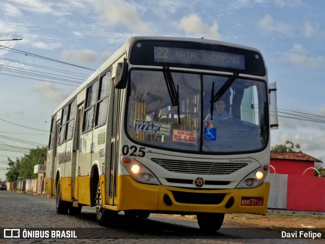 Transportes Guanabara 025 na cidade de Extremoz, Rio Grande do Norte, Brasil, por Davi Felipe. ID da foto: 10525501.