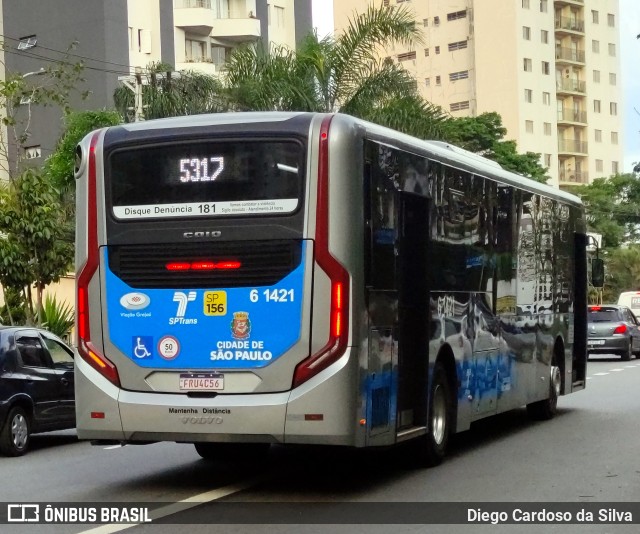 Viação Grajaú S.A. 6 1421 na cidade de São Paulo, São Paulo, Brasil, por Diego Cardoso da Silva. Número da foto: #10527991.