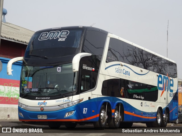 Pullman Eme Bus 87 na cidade de Estación Central, Santiago, Metropolitana de Santiago, Chile, por Sebastian Andres Maluenda. ID da foto: 10529047.