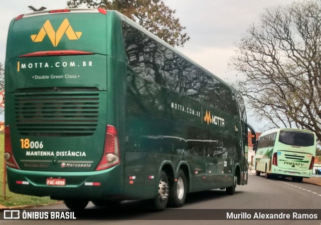 Viação Motta 18006 na cidade de Jaú, São Paulo, Brasil, por Murillo Alexandre Ramos. ID da foto: 10444947.