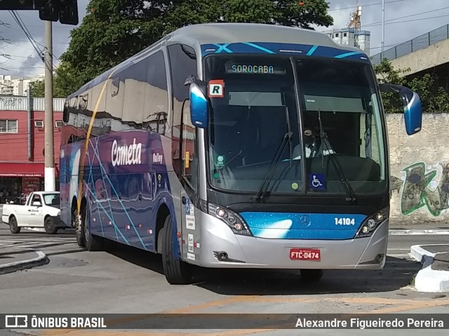 Viação Cometa 14104 na cidade de São Paulo, São Paulo, Brasil, por Alexandre Figueiredo Pereira. ID da foto: 10446529.