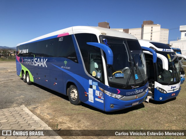 Trans Isaak Turismo 1403 na cidade de Cachoeira Paulista, São Paulo, Brasil, por Carlos Vinicius Estevão Menezes. Número da foto: #10445987.