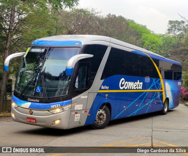 Viação Cometa 18531 na cidade de São Paulo, São Paulo, Brasil, por Diego Cardoso da Silva. ID da foto: 10449489.