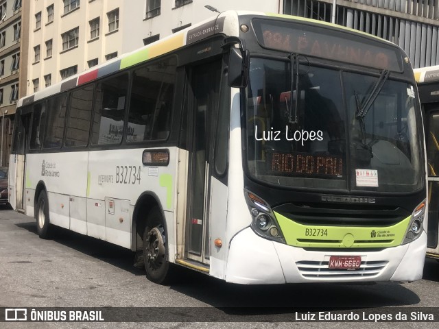 Viação Pavunense B32734 na cidade de Rio de Janeiro, Rio de Janeiro, Brasil, por Luiz Eduardo Lopes da Silva. Número da foto: #10448402.