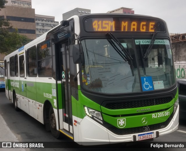 Viação Vera Cruz RJ 205.081 na cidade de Duque de Caxias, Rio de Janeiro, Brasil, por Felipe Bernardo. ID da foto: 10449399.