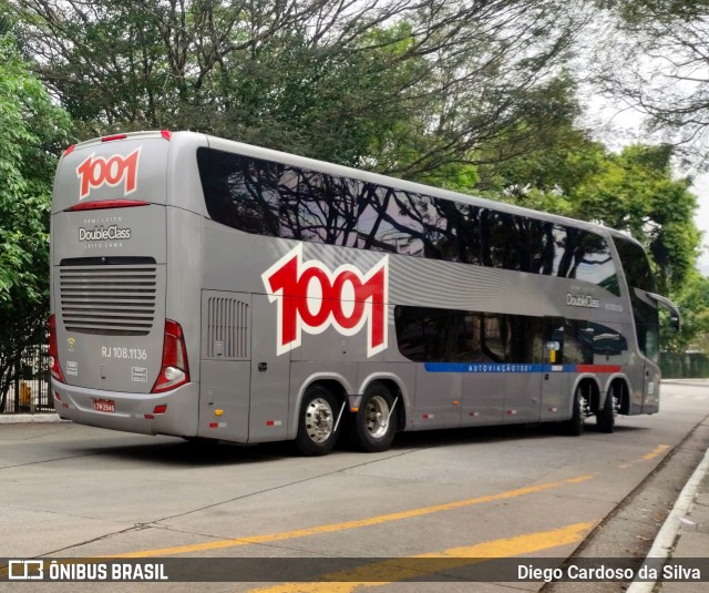 Auto Viação 1001 RJ 108.1136 na cidade de São Paulo, São Paulo, Brasil, por Diego Cardoso da Silva. ID da foto: 10448540.