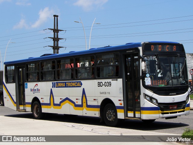 Belém Rio Transportes BD-039 na cidade de Belém, Pará, Brasil, por João Victor. ID da foto: 10452898.