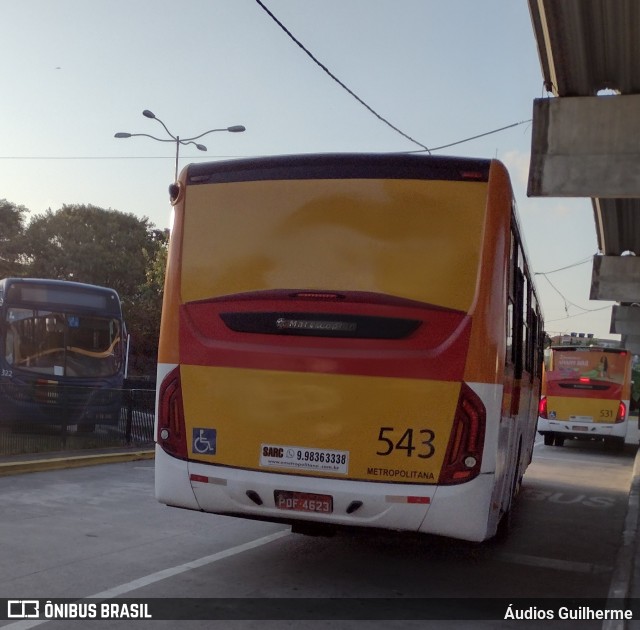 Empresa Metropolitana 543 na cidade de Recife, Pernambuco, Brasil, por Áudios Guilherme. Número da foto: #10452042.