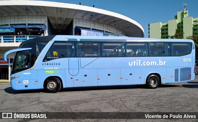 UTIL - União Transporte Interestadual de Luxo 9216 na cidade de Aparecida, São Paulo, Brasil, por Vicente de Paulo Alves. ID da foto: 10450610.