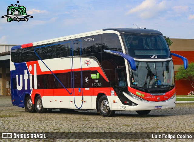UTIL - União Transporte Interestadual de Luxo 11206 na cidade de Juiz de Fora, Minas Gerais, Brasil, por Luiz Felipe Coelho. Número da foto: #10452484.
