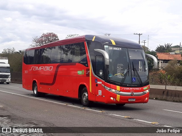 Viação Sampaio 9631 na cidade de Queluz, São Paulo, Brasil, por João Felipe. ID da foto: 10454586.