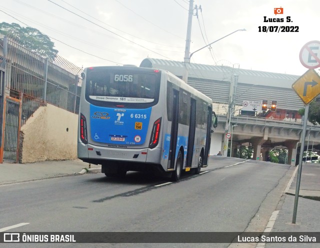 Transwolff Transportes e Turismo 6 6315 na cidade de São Paulo, São Paulo, Brasil, por Lucas Santos da Silva. Número da foto: #10454076.