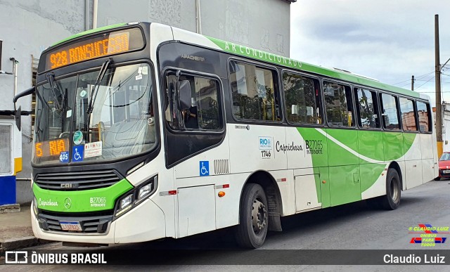 Caprichosa Auto Ônibus B27065 na cidade de Rio de Janeiro, Rio de Janeiro, Brasil, por Claudio Luiz. ID da foto: 10454983.