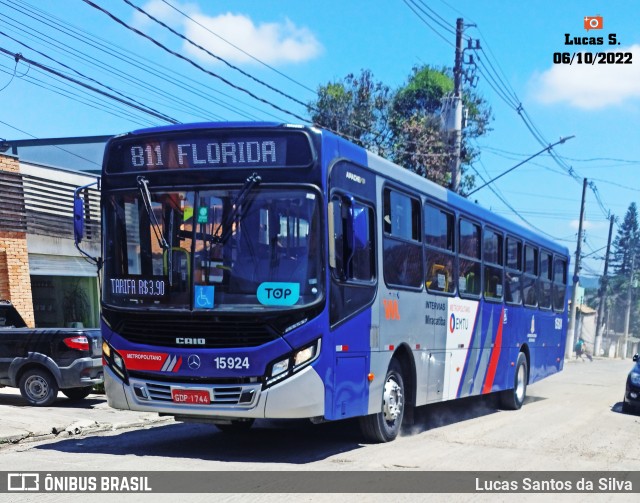 Viação Miracatiba 15.924 na cidade de Embu-Guaçu, São Paulo, Brasil, por Lucas Santos da Silva. ID da foto: 10454038.