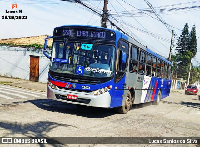 Auto Viação Bragança Metropolitana > Viação Raposo Tavares 12.074 na cidade de Embu-Guaçu, São Paulo, Brasil, por Lucas Santos da Silva. ID da foto: 10454069.