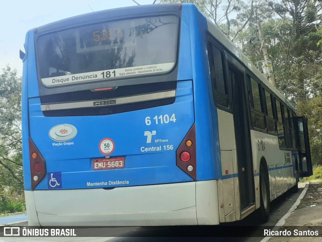 Viação Grajaú S.A. 6 1104 na cidade de São Paulo, São Paulo, Brasil, por Ricardo Santos. ID da foto: 10454342.