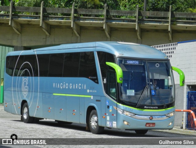 Viação Garcia 8134 na cidade de Santos, São Paulo, Brasil, por Guilherme Silva. ID da foto: 10457794.