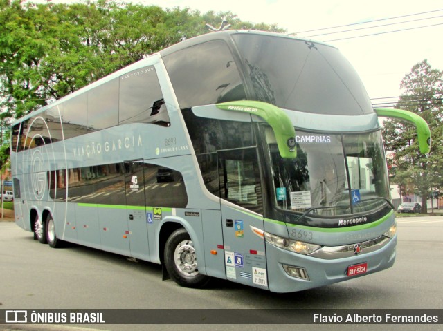 Viação Garcia 8693 na cidade de Sorocaba, São Paulo, Brasil, por Flavio Alberto Fernandes. Número da foto: #10458543.