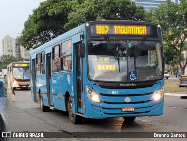 Taguatur - Taguatinga Transporte e Turismo 05663 na cidade de Taguatinga, Distrito Federal, Brasil, por Brenno Santos. ID da foto: 10533603.