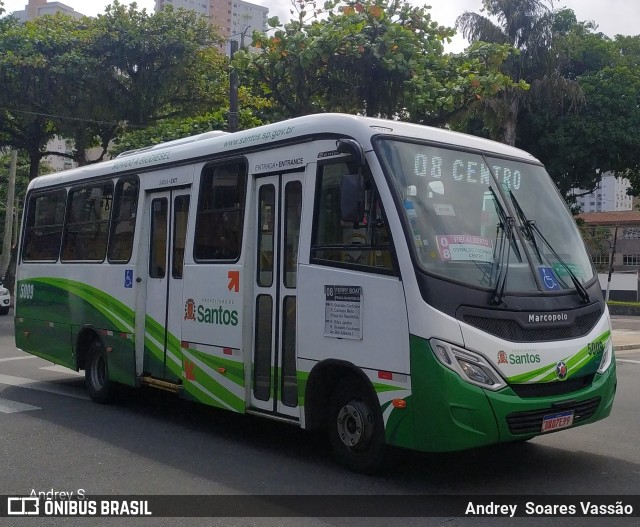 Viação Piracicabana Santos 5009 na cidade de Santos, São Paulo, Brasil, por Andrey  Soares Vassão. Número da foto: #10532917.