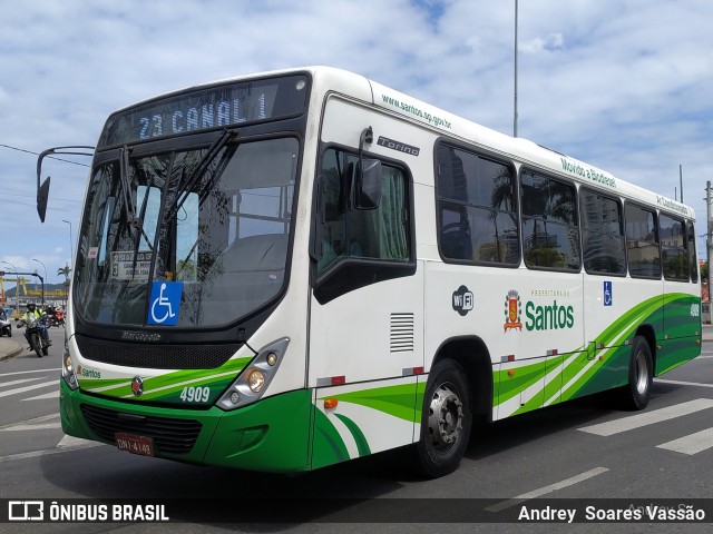 Viação Piracicabana Santos 4909 na cidade de Santos, São Paulo, Brasil, por Andrey  Soares Vassão. ID da foto: 10533059.