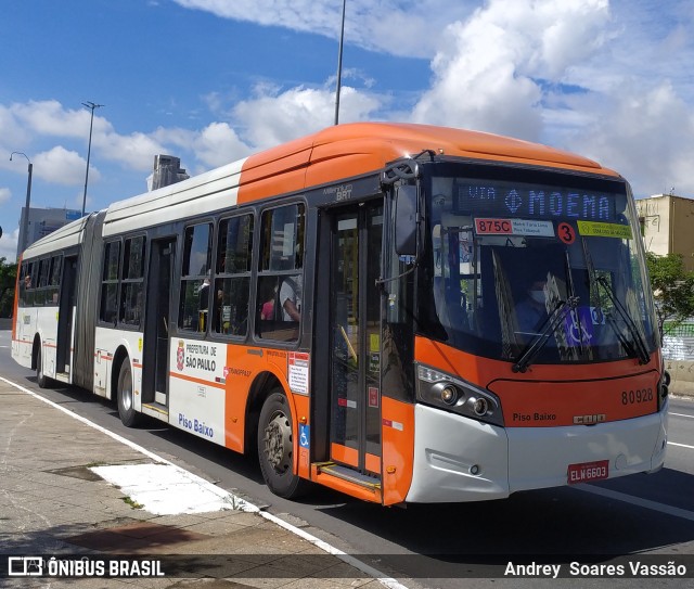 TRANSPPASS - Transporte de Passageiros 8 0928 na cidade de São Paulo, São Paulo, Brasil, por Andrey  Soares Vassão. ID da foto: 10558054.