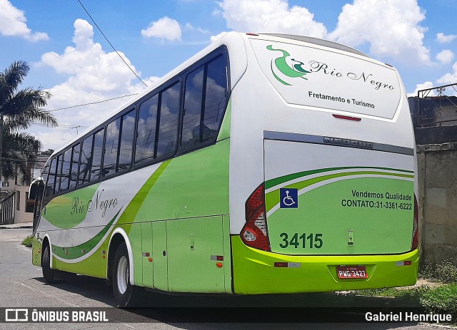 Rio Negro Fretamento e Turismo 34115 na cidade de Contagem, Minas Gerais, Brasil, por Gabriel Henrique. ID da foto: 10563577.