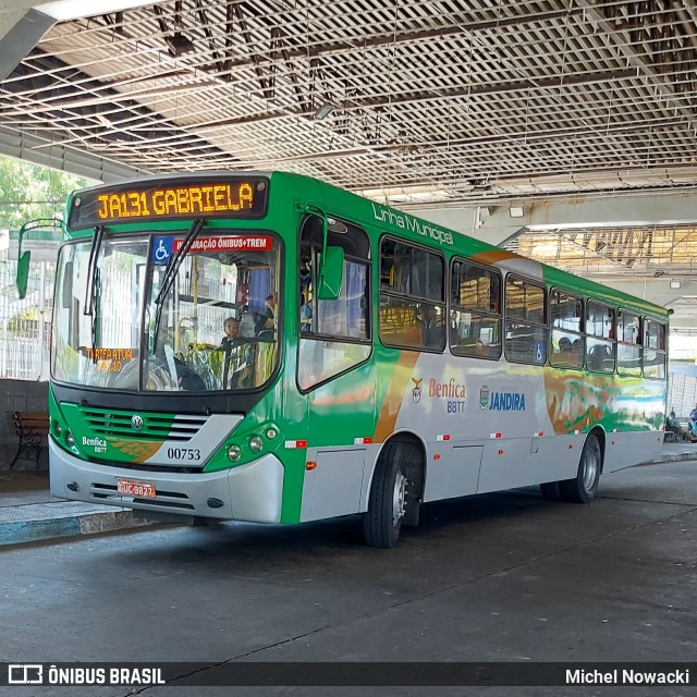 BBTT - Benfica Barueri Transporte e Turismo 00753 na cidade de Jandira, São Paulo, Brasil, por Michel Nowacki. ID da foto: 10568517.