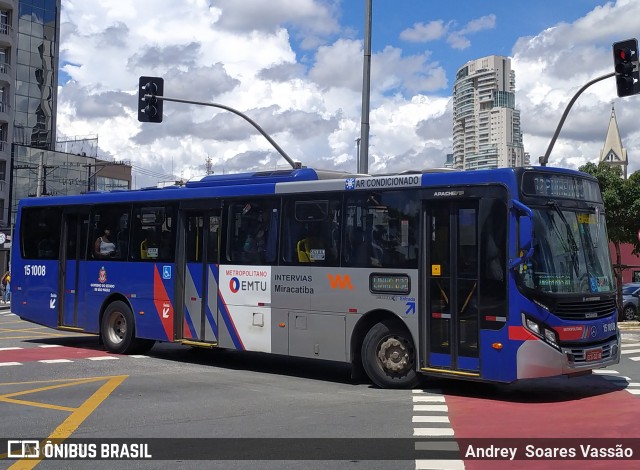 Viação Miracatiba 15.1008 na cidade de São Paulo, São Paulo, Brasil, por Andrey  Soares Vassão. Número da foto: #10567159.