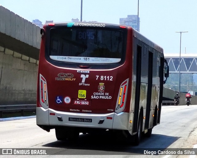 Transwolff Transportes e Turismo 7 8112 na cidade de São Paulo, São Paulo, Brasil, por Diego Cardoso da Silva. ID da foto: 10569407.