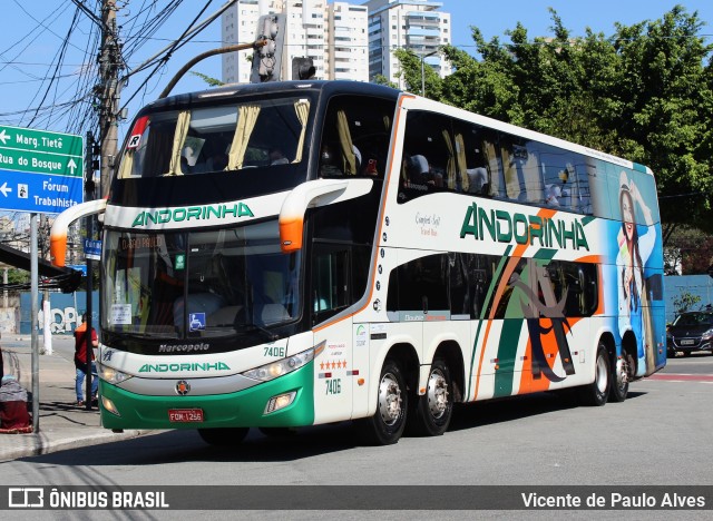 Empresa de Transportes Andorinha 7406 na cidade de São Paulo, São Paulo, Brasil, por Vicente de Paulo Alves. ID da foto: 10575128.