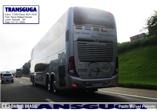 Transguga Transportes e Turismo 17250 na cidade de Taubaté, São Paulo, Brasil, por Paulo Rafael Peixoto. ID da foto: 10577577.