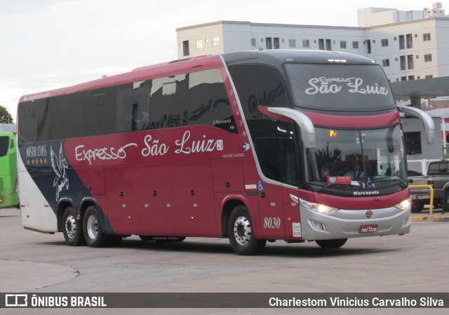 Expresso São Luiz 8030 na cidade de Goiânia, Goiás, Brasil, por Charlestom Vinicius Carvalho Silva. Número da foto: #10578272.