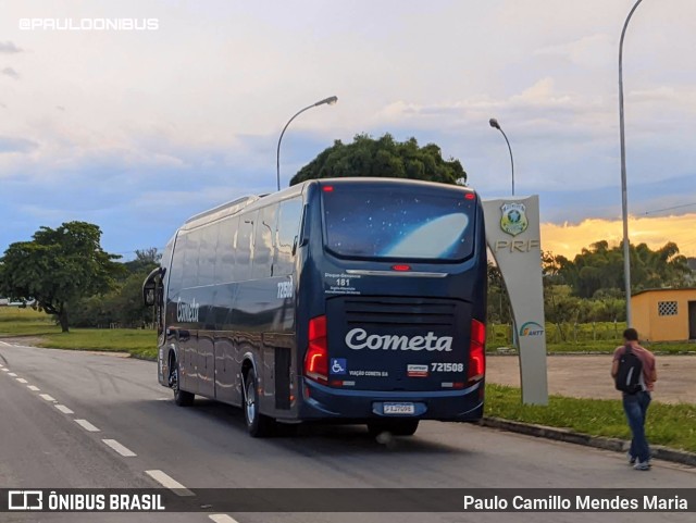 Viação Cometa 721508 na cidade de Roseira, São Paulo, Brasil, por Paulo Camillo Mendes Maria. Número da foto: #10577360.