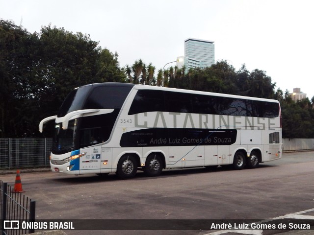 Auto Viação Catarinense 3543 na cidade de Curitiba, Paraná, Brasil, por André Luiz Gomes de Souza. ID da foto: 10578885.