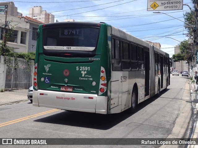 Via Sudeste Transportes S.A. 5 2591 na cidade de São Paulo, São Paulo, Brasil, por Rafael Lopes de Oliveira. ID da foto: 10576442.