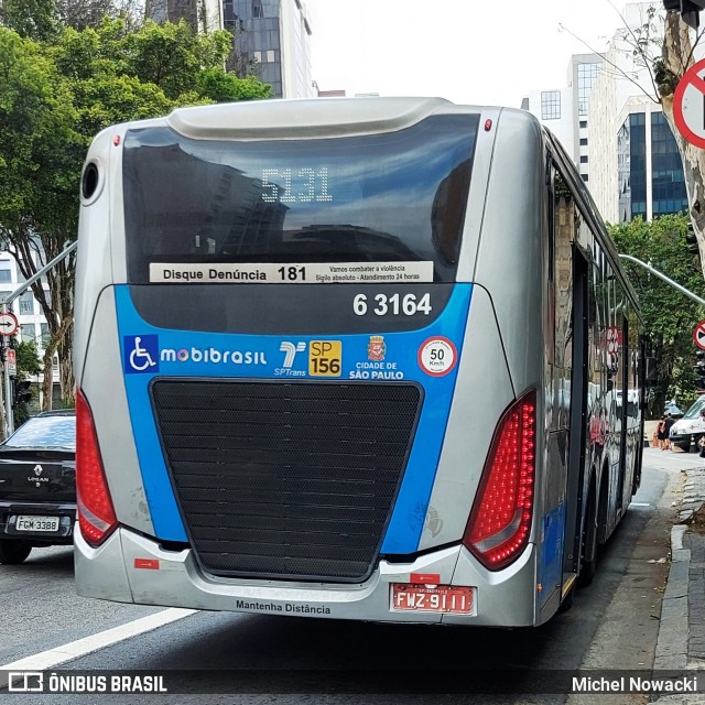Viação Paratodos > São Jorge > Metropolitana São Paulo > Mobibrasil 6 3164 na cidade de São Paulo, São Paulo, Brasil, por Michel Nowacki. Número da foto: #10578561.