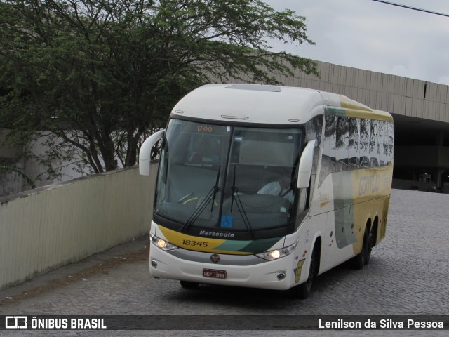 Empresa Gontijo de Transportes 18345 na cidade de Caruaru, Pernambuco, Brasil, por Lenilson da Silva Pessoa. ID da foto: 10579690.