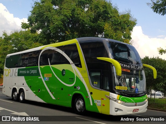 Expresso Princesa dos Campos 6338 na cidade de Curitiba, Paraná, Brasil, por Andrey  Soares Vassão. ID da foto: 10583247.