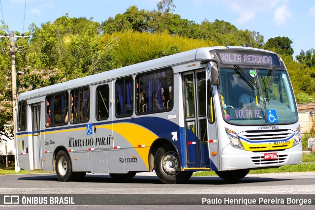 Viação Barra do Piraí Turismo RJ 113.033 na cidade de Barra do Piraí, Rio de Janeiro, Brasil, por Paulo Henrique Pereira Borges. ID da foto: 10582645.