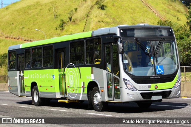 Viação Garcia 8445 na cidade de Piraí, Rio de Janeiro, Brasil, por Paulo Henrique Pereira Borges. ID da foto: 10582679.