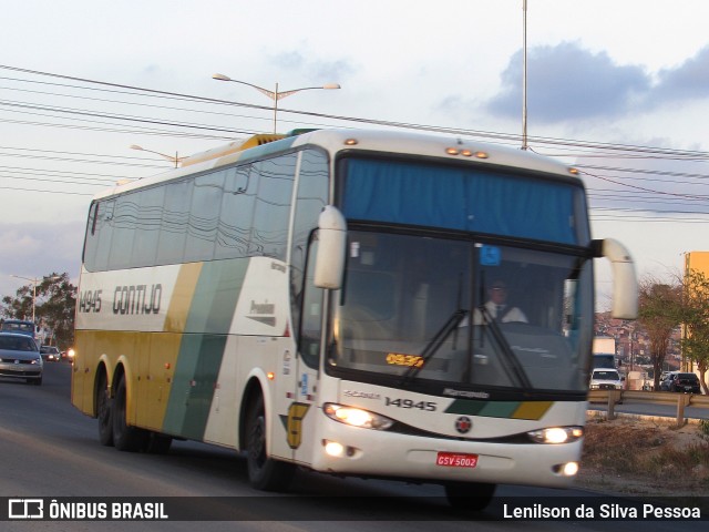 Empresa Gontijo de Transportes 14945 na cidade de Caruaru, Pernambuco, Brasil, por Lenilson da Silva Pessoa. ID da foto: 10583523.