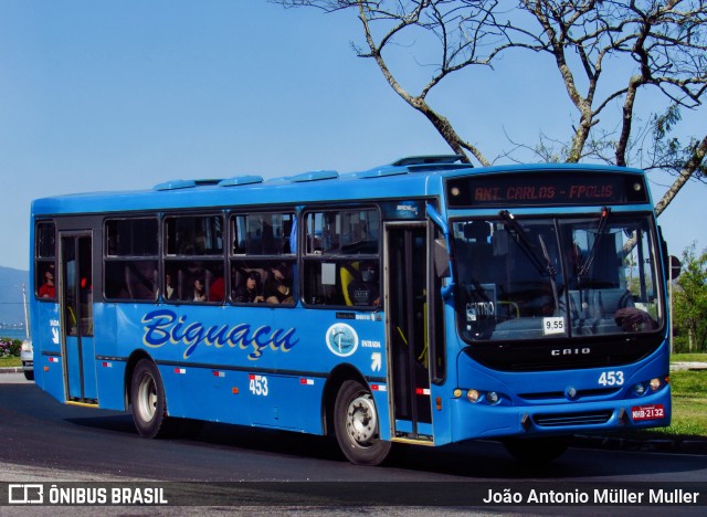 Biguaçu Transportes Coletivos Administração e Participação 453 na cidade de Florianópolis, Santa Catarina, Brasil, por João Antonio Müller Muller. ID da foto: 10585571.