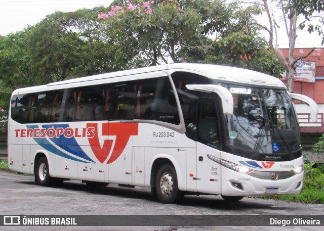 Viação Teresópolis RJ 203.042 na cidade de Teresópolis, Rio de Janeiro, Brasil, por Diego Oliveira. ID da foto: 10537992.