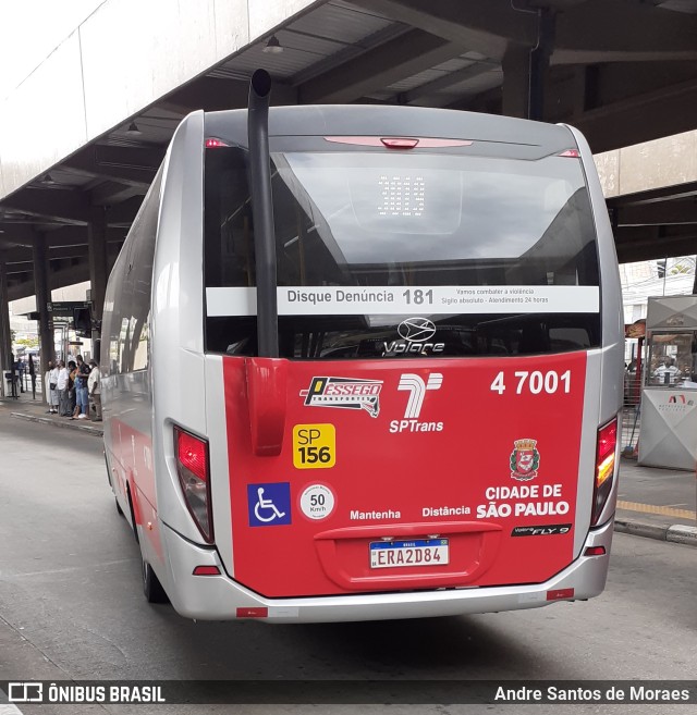 Pêssego Transportes 4 7001 na cidade de São Paulo, São Paulo, Brasil, por Andre Santos de Moraes. ID da foto: 10537028.