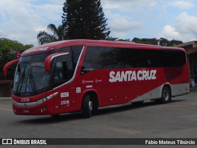 Viação Santa Cruz 21518 na cidade de Três Corações, Minas Gerais, Brasil, por Fábio Mateus Tibúrcio. ID da foto: 10535684.