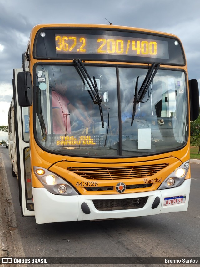 Auto Viação Marechal Brasília 443026 na cidade de Samambaia, Distrito Federal, Brasil, por Brenno Santos. ID da foto: 10588915.